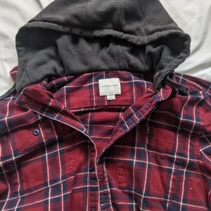 American Eagle Flannel Hoodie